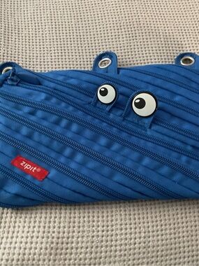 Zipit Kids Blue Monster Multi-Zip Pencil Case